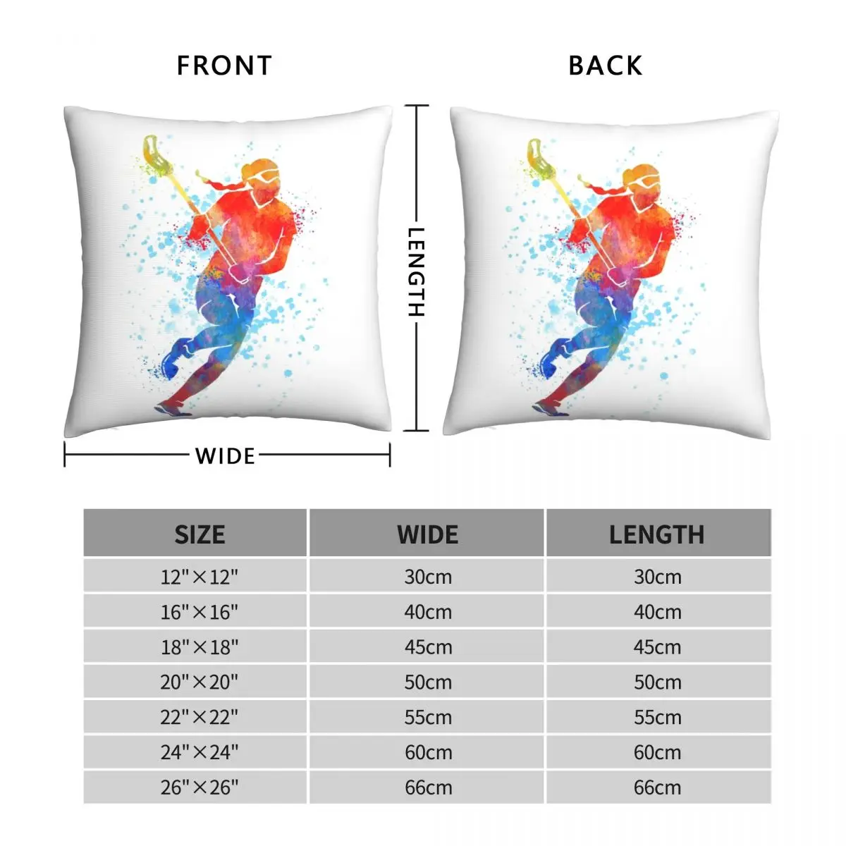 Lacrosse Girl Square Pillowcase Polyester Linen Velvet Printed Zip Decor Bed Cushion Cover