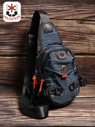 Mochila leve para homens, voluntário sacos de peito carta impressa, impermeável, versátil, Oxford sacos de crossbody, alta qualidade, 2023, 1518-01A