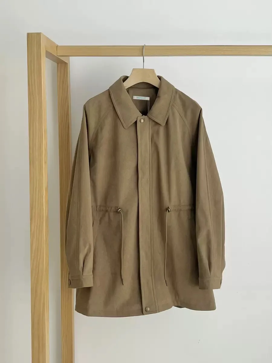 الكلاسيكية الجمل اللون Dstring صدرية الخريف الشتاء جديد Sle معطف كلاسيكي غير رسمي المرأة ort ملابس خارجية Tannat #3