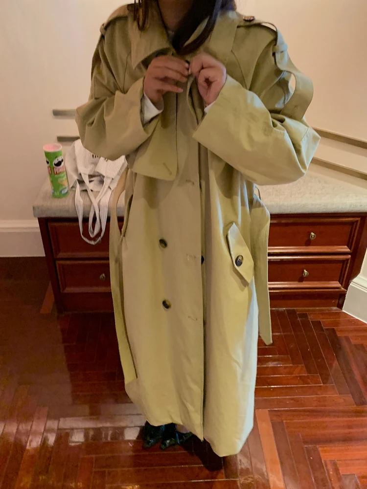 

Пальто LILUOP высокого качества для отдыха, осеннее, женское, модное, универсальное, с поясом, средней длины, с длинными рукавами, с воротником