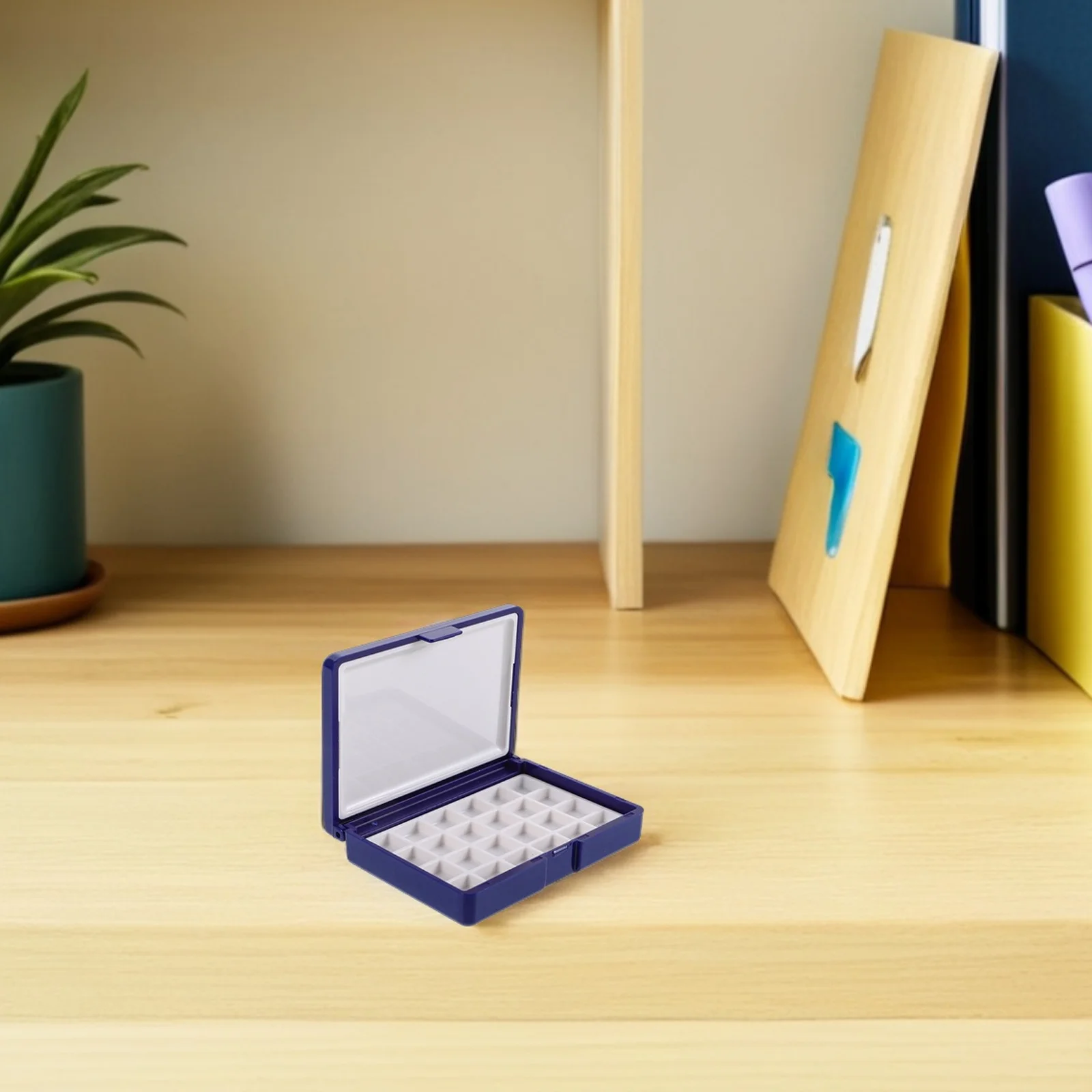 

24-Grid Watercolor Palette Empty Case Portable Travel Paint Mixing Tray Secure Lids Multi-Compartment Pigment Storage Box