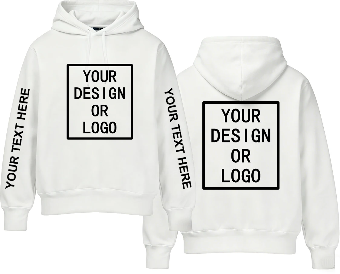 DIY Custom Your Brand LOGO Women Men Casual Hoodie Top Solid Color Pullover Streetwear Personality Sweatshirt Custom Sportswear