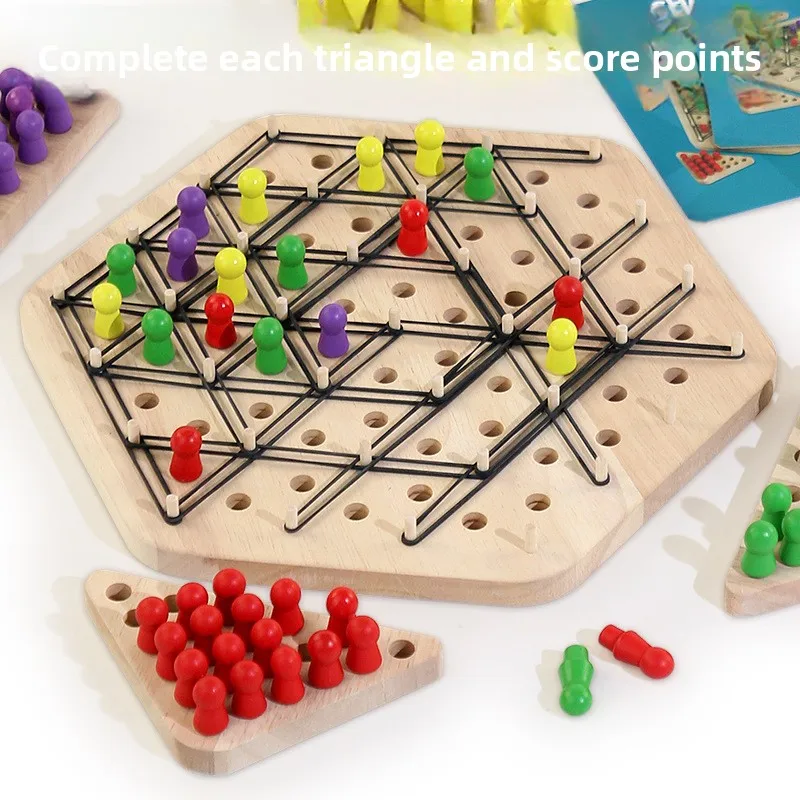 Brain Teaser & Logic Enhancer! Chain Triangle Chess, geometrisch strategiespel, ruimtelijke denktraining, logisch redeneren