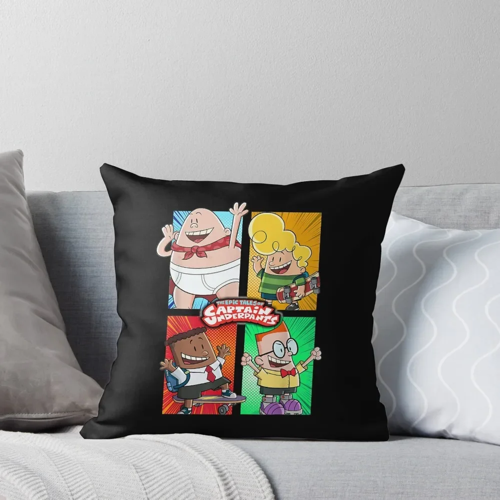 Birthday Gifts Captain Underpants The First Epic Movie 4 Square Friends Throw Pillow covers for pillows pillow