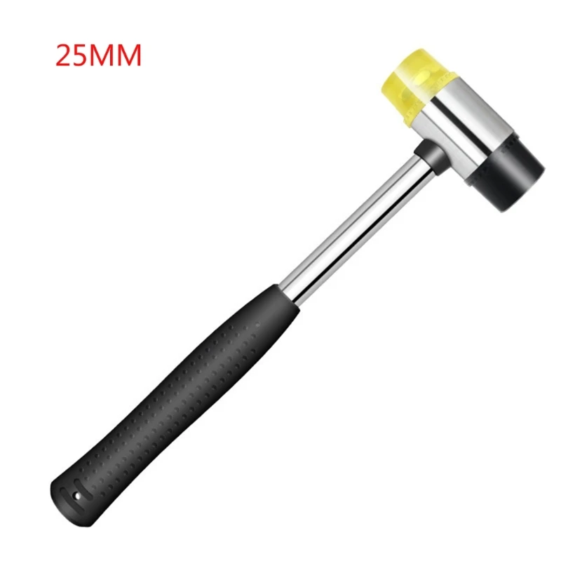 High-Quality Double-Faced Soft Hammer Mallet Carbon Steel Non-Slip Grip Handle Rubber Hammer for Glass, Floorboards