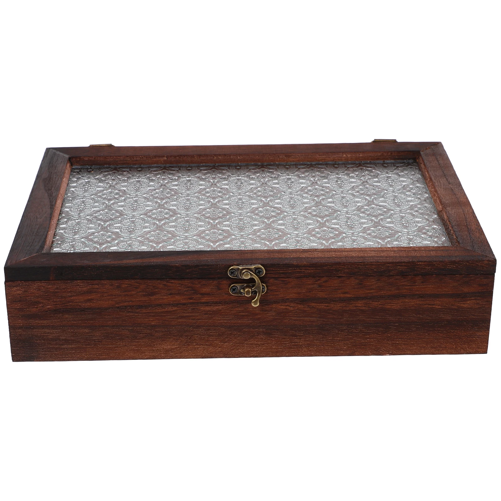 

Wooden Storage Cabinet Tea Bags Organizer Glasses Display Small Boxes Pretty Teabag Holder Vintage Elegance Use Wooden