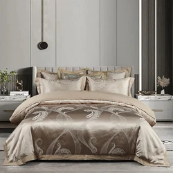Cotton Bedding Set Jacquard King Size Luxury European Wedding Bedding Sets Queen American Satin Double Duvet Cover Set 220x240