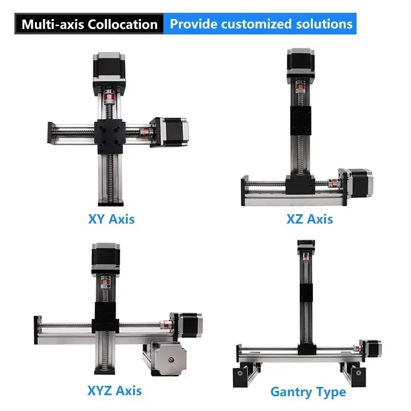 Imagem -06 - Cnc Deslizante Tabela Motor Kit Único Trilho Xyz Eixo Guia Linear Stage Bola Parafuso Tabela Linear Motorizada Sfu1204 Sfu1605 Sfu1610