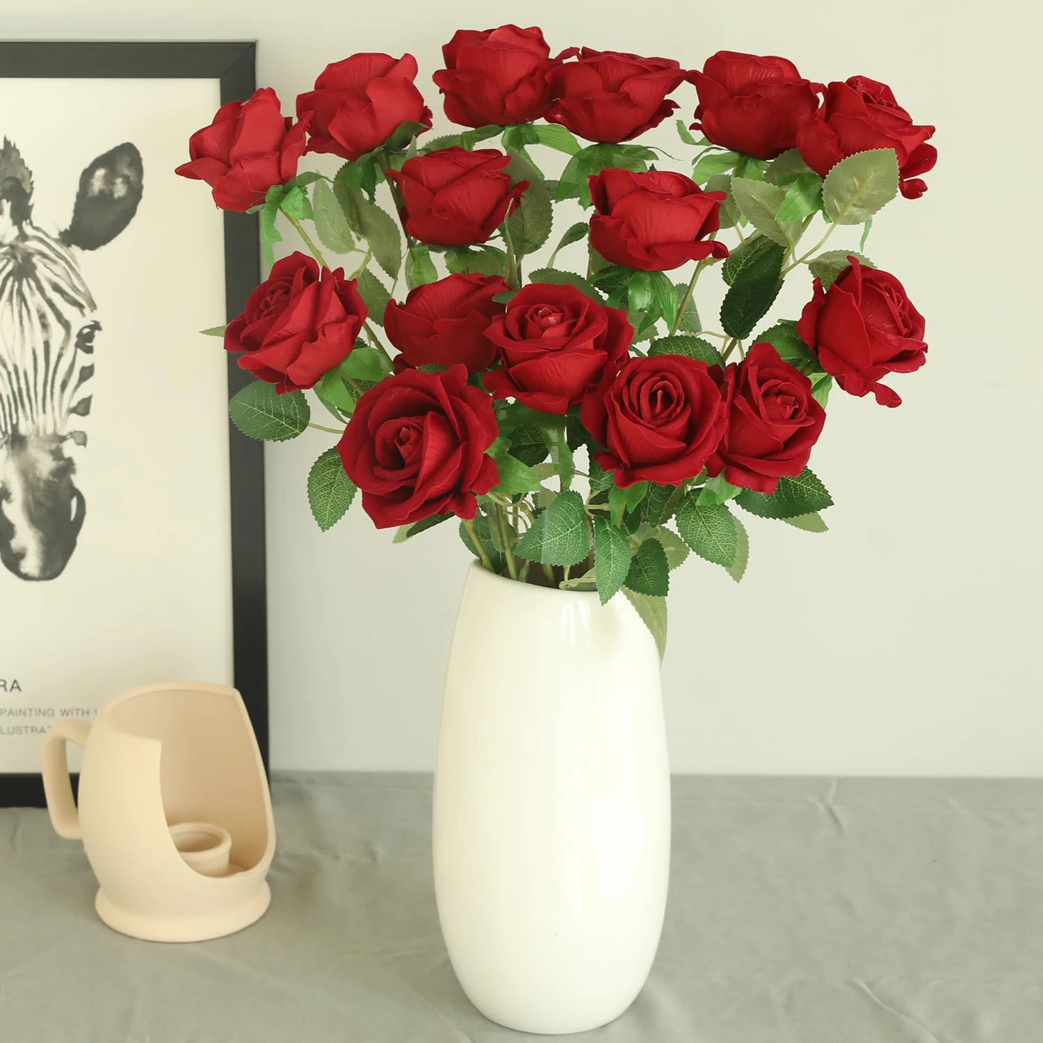 5/10 Stück künstliche Blumen Seidenrosen langer Zweig Brautstrauß Hochzeit Zuhause Vase Tischdekoration DIY Geschenkbox Valentinstag – Detail 14