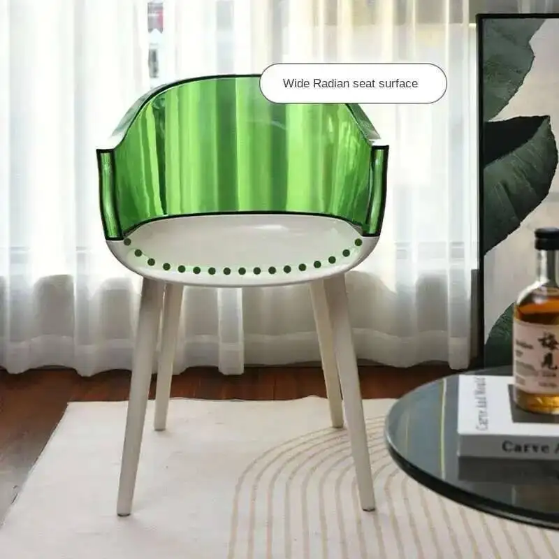 Acrylic Dining Chairs Kitchen Backrest Armchair Creative Dining Room Furniture Home Living Room Transparent Makeup Nordic Chair
