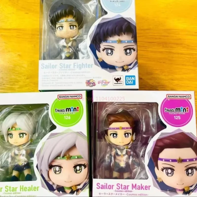 Figura Original Bandai Figuarts Sailor Moon Mini Sailor Star Healer Seiya Kou colección de Anime de acción estatua de Pvc juguetes para niñas regalos