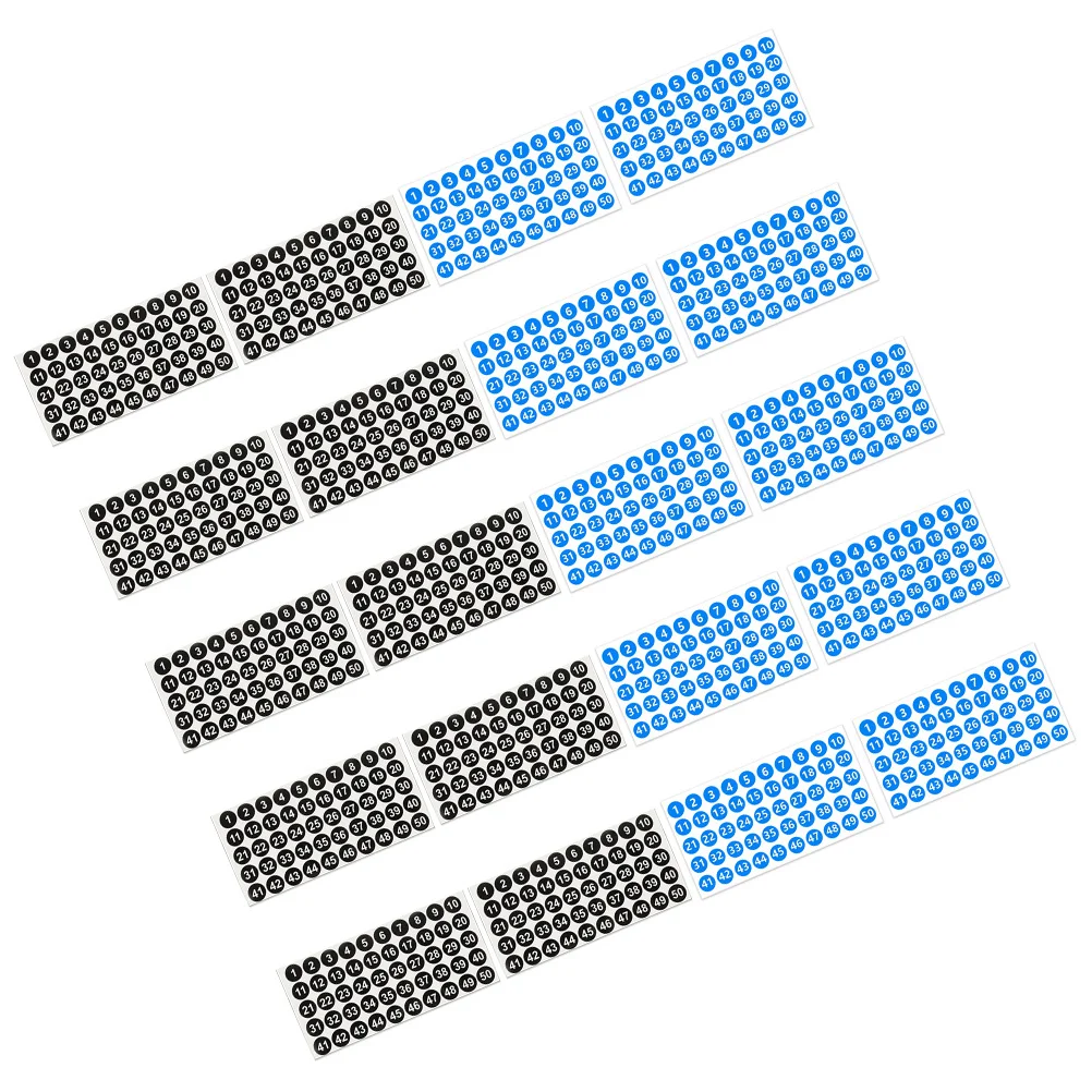 10pcs 라운드 디지털 스티커 20 시트 조직을위한 자체 접착 번호 라벨 사무실 교실 Diy 공예 번호