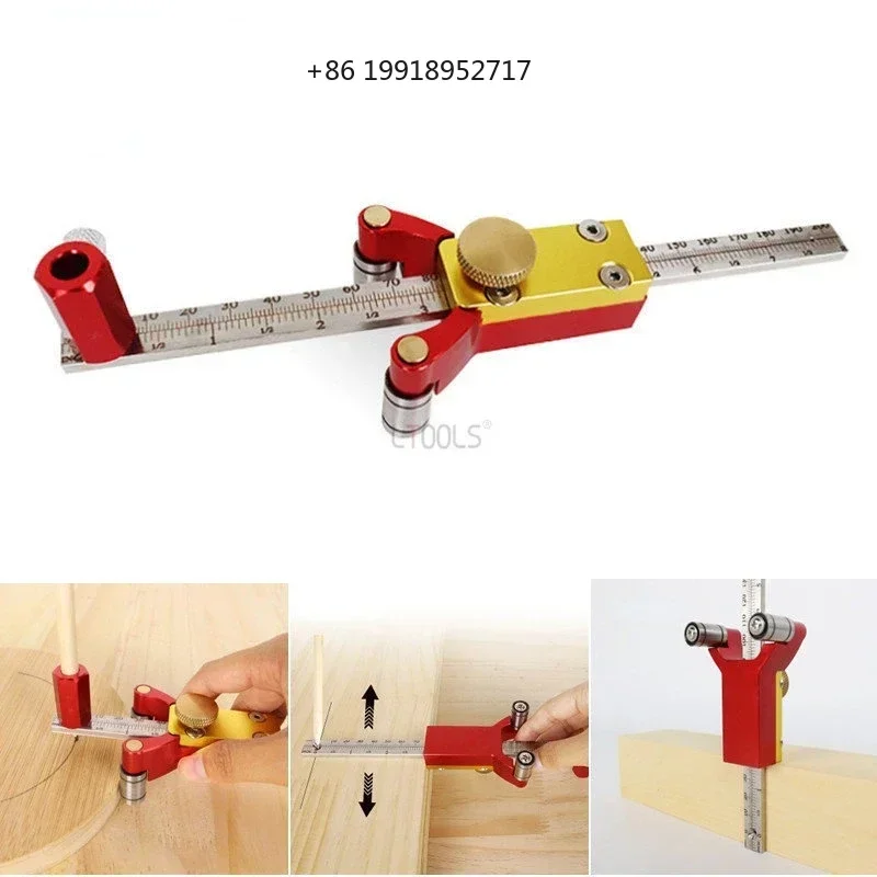 3 In 1 Wheel Marking Gauge Aluminum Alloy Scribe Tool Adjustable Precision Scriber Parallel Drawing Tool Woodworking Diy JJ43