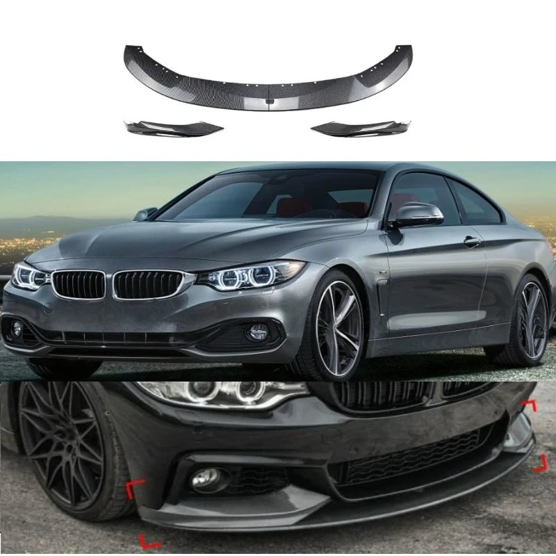

For BMW 4 Series F32 F33 2014-20 Front Lip Splitter Corner Blades Aggressive Style Body Kit Direct Fit Gloss Black ABS Material