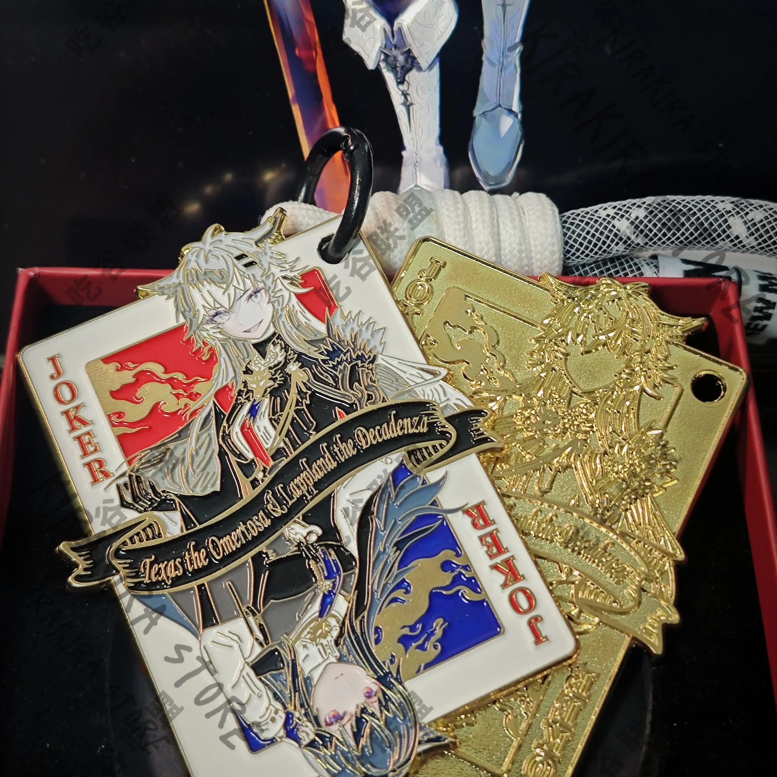 

Lappland Texas Playing Card Metal Plaque Badge Arknights Anime Collection Pendant Keychain Cosplay Emblem Breastpin Ornaments