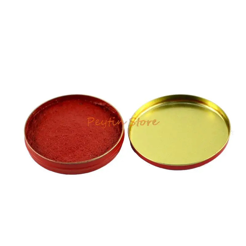 10Pcs 681/682/683/684/685 Old Style Mud Shaped Ink Cinnabar Indonesian Iron Shell Circular Fingerprint Small Seal Ink Box