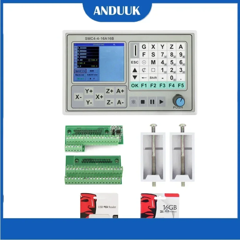 

CNC Controller SMC4-4-16A16B 50KHZ CNC 4 Axis Breakout Board Carving Engraving Machine Control System Card Offline Controller