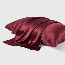2Pcs 폴리에스테르 새틴 베개 커버 편안한 헤어 뷰티 베개 커버 침대 베개 케이스 홈 장식 표준/퀸