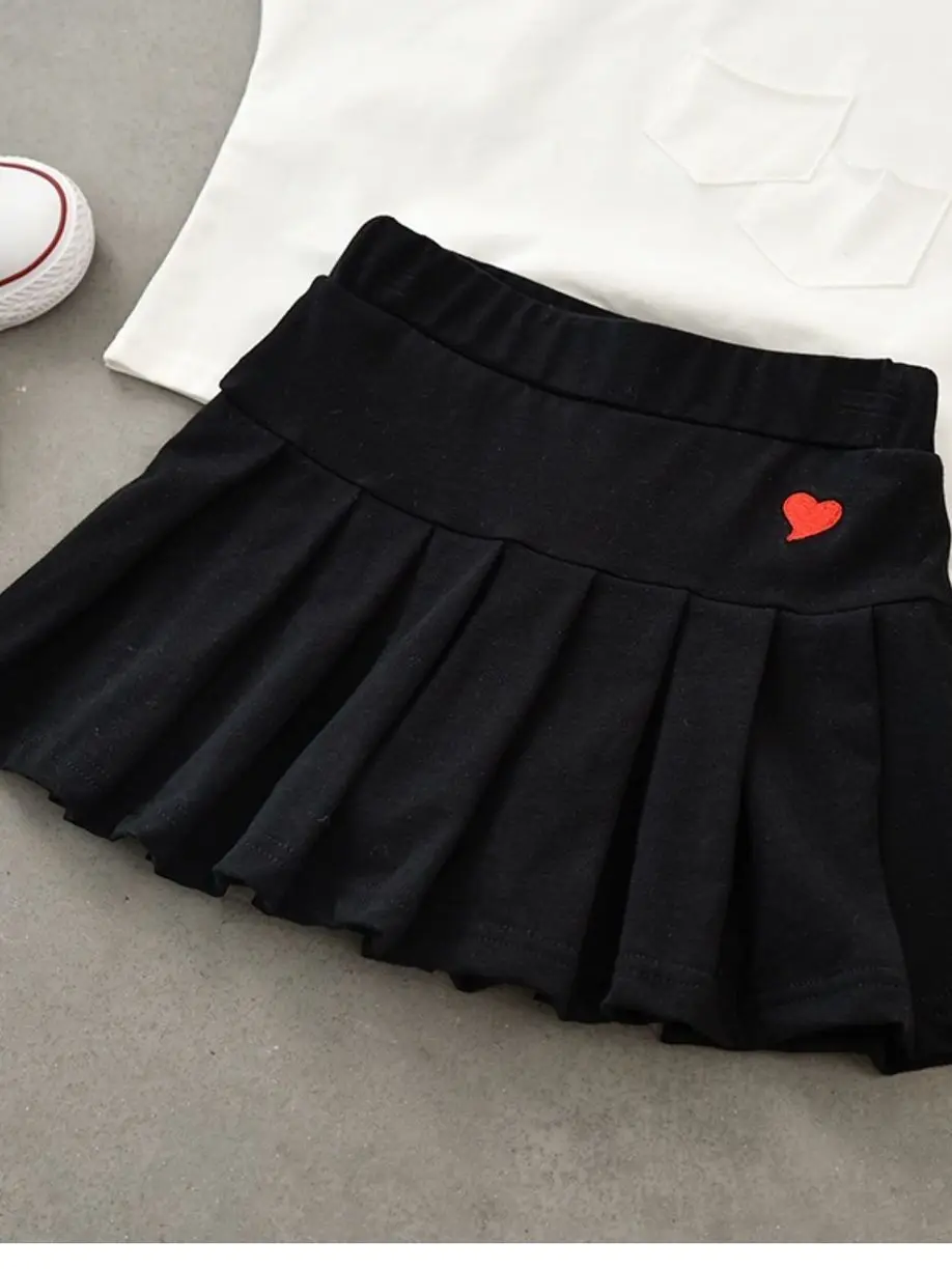 Jupe plissée longueur genou pour filles, avec pantalon Se, Anti-lumière, pour la marche, été, longueur f, jupe ort coréenne