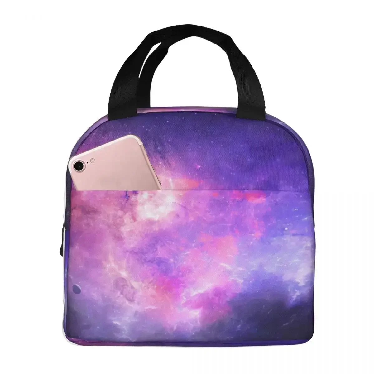 Galaxy Starry Sky Lunch Bento Bags Portable Aluminum Foil thickened Thermal Cloth Lunch Bag for Women Men Boy