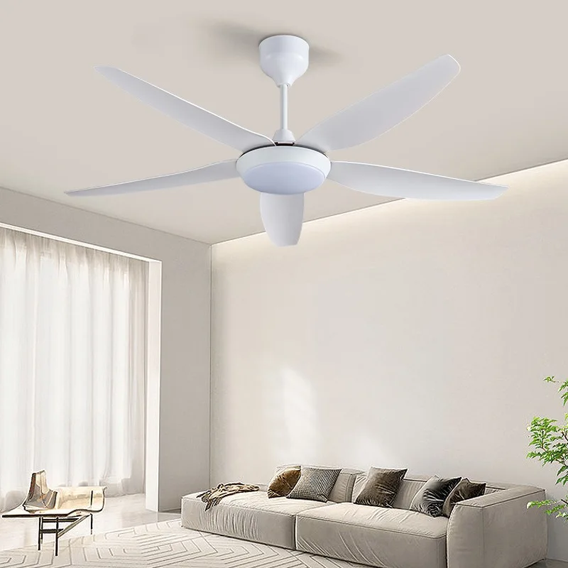 56 Inch Black Ceiling Fan with LED Light, 5 Blades Modern Ceiling Fan Light Fixture for Living Room Bedroom