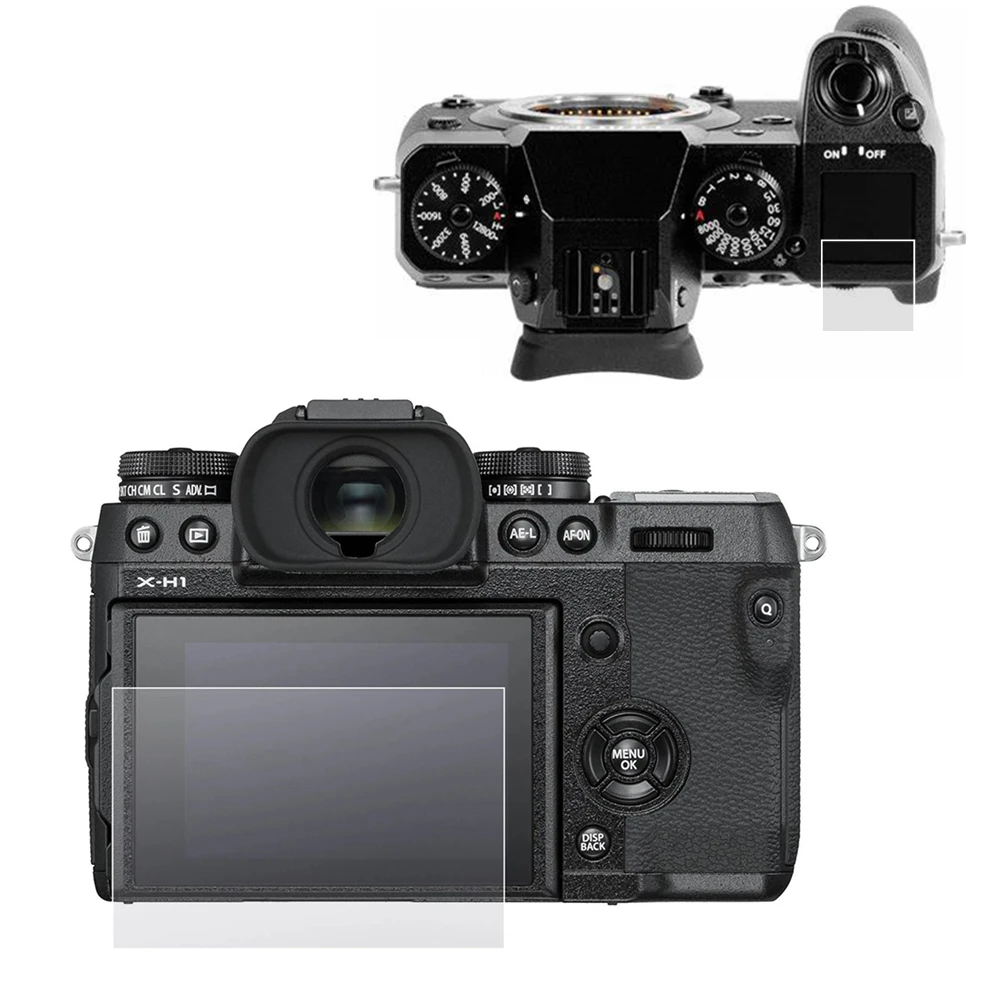 Auto-adesivo de vidro temperado lcd protetor de tela capa para fujifilm fuji X-H1 xh1 olympus em5 series camera