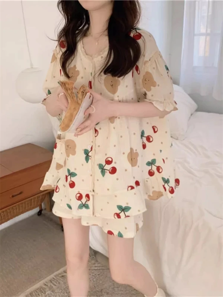 fenperate-pigiami-in-puro-cotone-da-donna-estivi-nuovi-carini-taglia-piccola-maniche-corte-pantaloncini-set-di-vestiti-per-la-casa-traspiranti-freschi