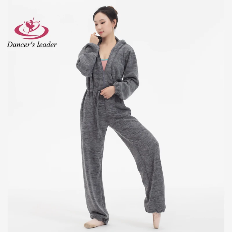 Ballet Latin All-around Dance Suit Winter Warm Velvet Conjoined Sports Suit Fleece Practice Suit Warm-up Training Suit