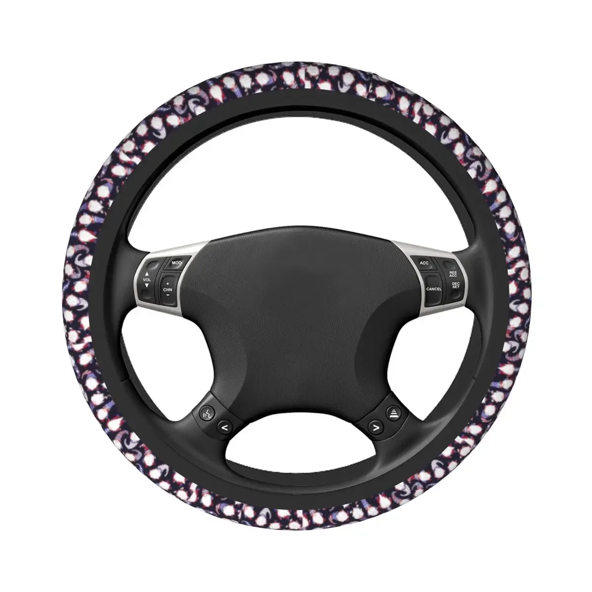 Patriotic Gnome Steering Wheel Covers Universal 14.5-15 Inch Women Men Anti-Slip Steering Wheel Protector for Car Accessories