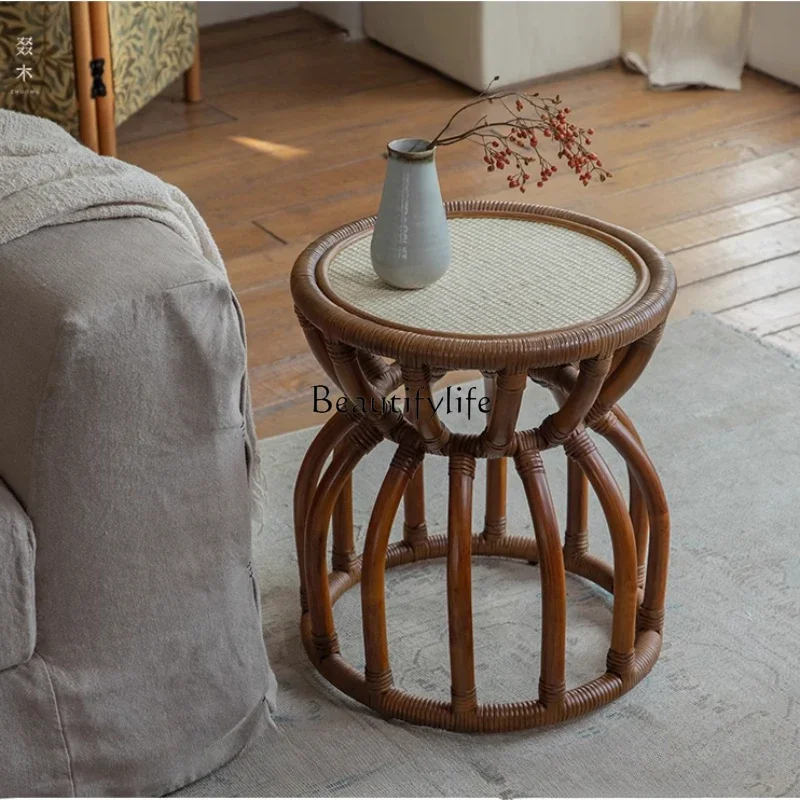 LS 04 جنوب شرق آسيا فن الروطان، ريترو وابي سابي الرياح اليدوية أريكة الروطان سرير جانبي وإفطار غرفة المعيشة الزاوية