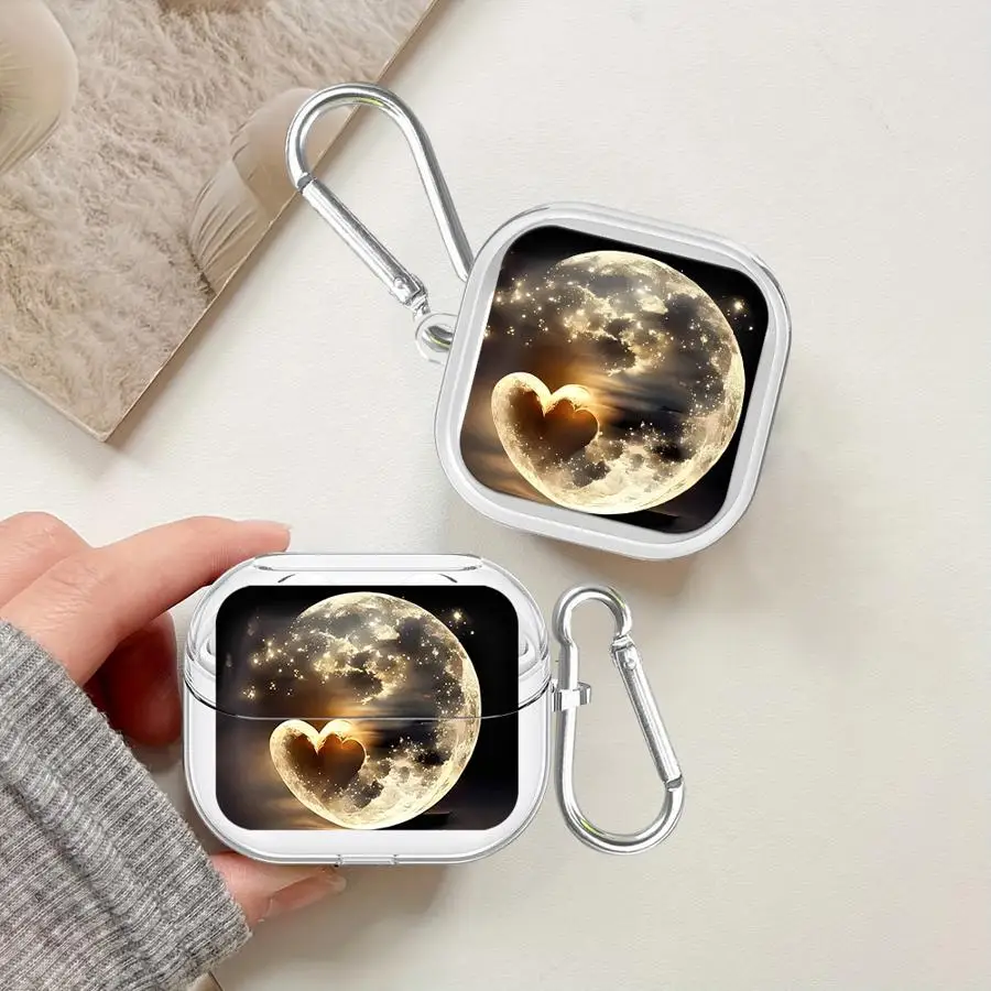 

Love Planet Pattern Clear Earphone Cases Cover With Hook Case For Samsung Galaxy Buds 2Pro 2 3 FE 3Pro Live 4 Pro 4Pro