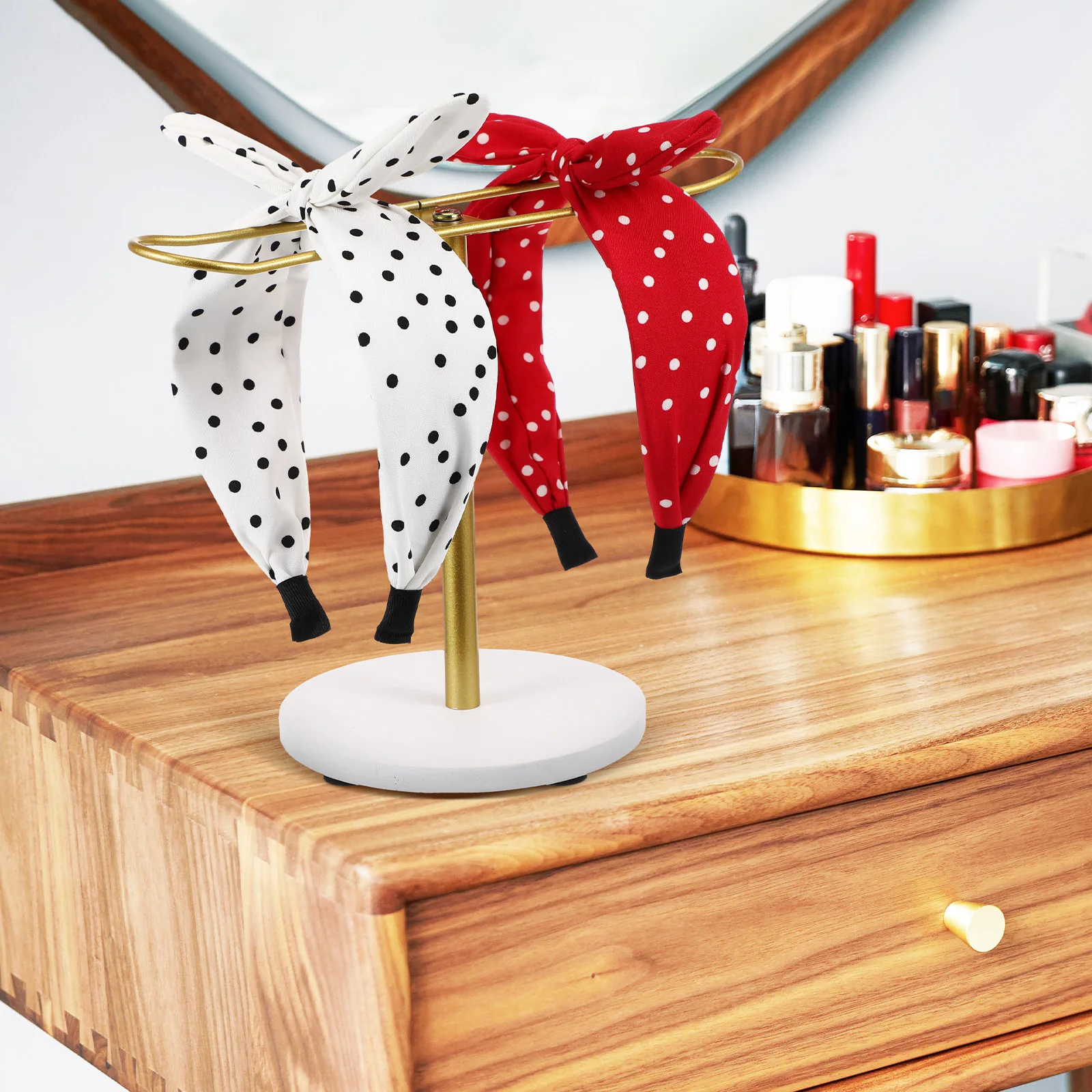 

T Shaped Headband Organizer Desktop Hairband Storage Rack Hair Accessories Holder Compact Display for Bathroom Vanity Bedroom