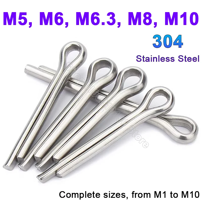 M5 M6 M6.3 M8 M10 U Shape Type Spring Split Cotter Pin Stainless Steel Snap Steel Pins Split Clamp Open Elastic Clip Fixing