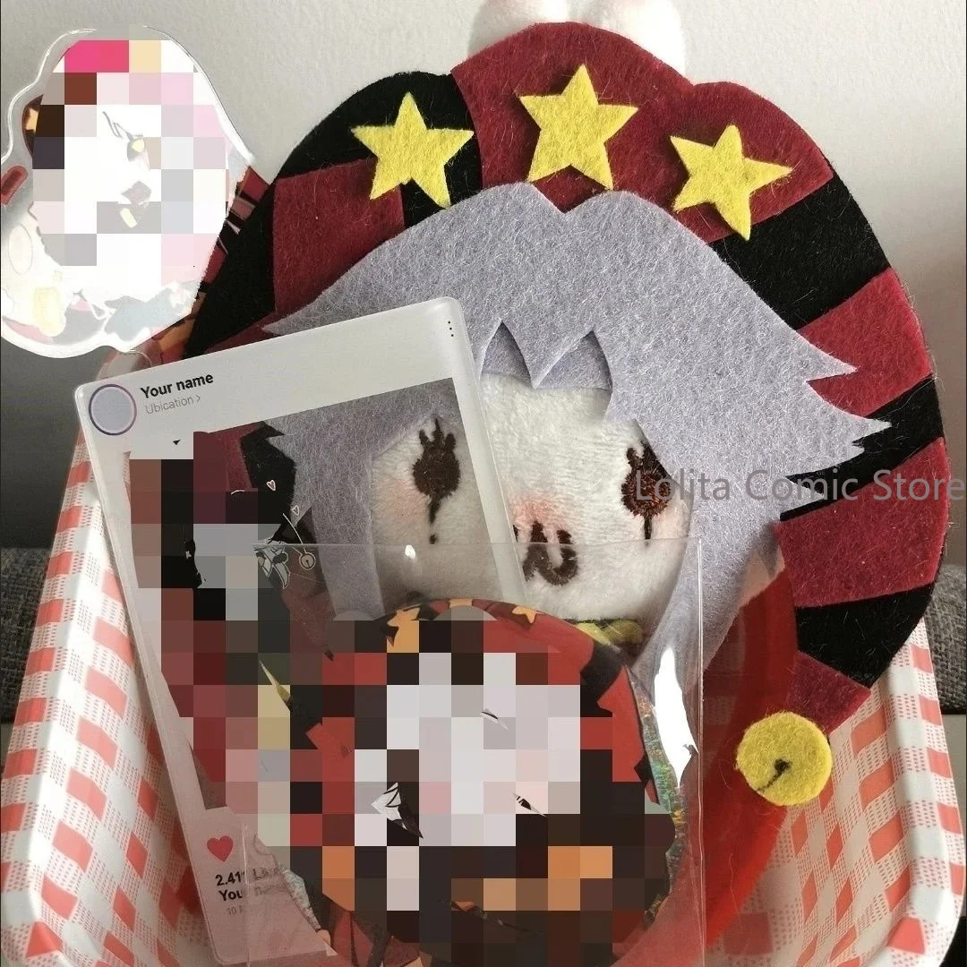 Anime The Freak Circus Pierrot Handmade Bunny Cloth Doll Toys Birthday Gift Game Keychain Decor Cosplay Plush Hanging Pendant - view 3