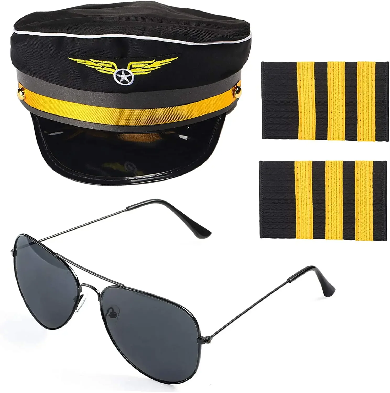 Aragallant Costume Pilote d'avion de Chasse, Deguisement Aviateur pour Adulte, Combinaison de Pilote Homme Femme, Tenue Pilote Avion de Chasse Uniforme pour Fête Carnaval Cosplay (L