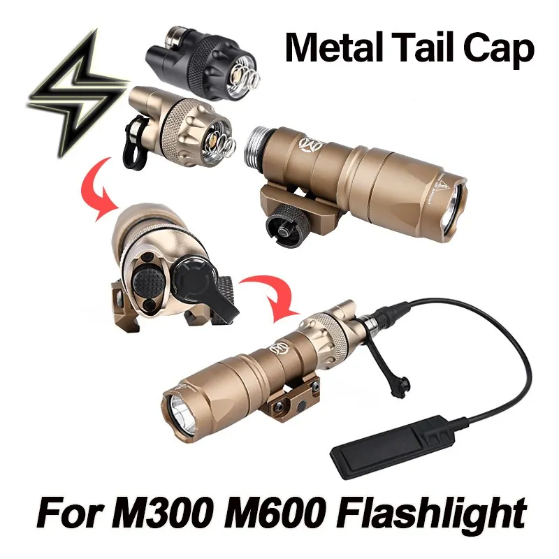 

Airsoft M600 M300 Flashlight Dual Function Switch Accessories Scout Light Weaponlight Switch Surefir M600C M300A Metal Tail Cap