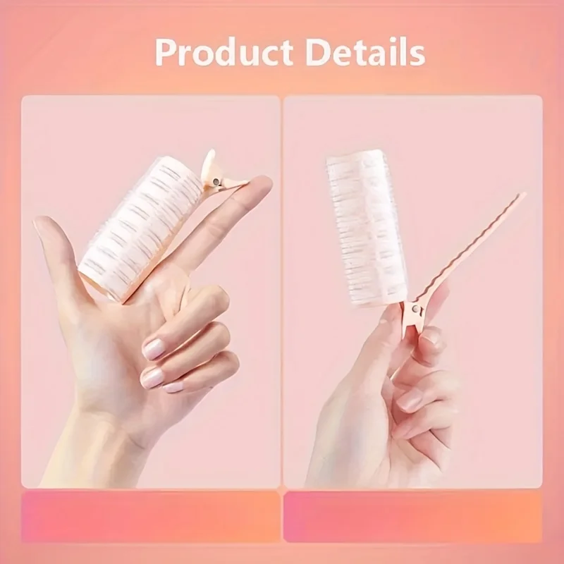 Professional Heat-Free Curling Iron Set, Suitable for All Hair Types-DIY Volume-Boosting Styling Tool with Self-Adhesive Clips