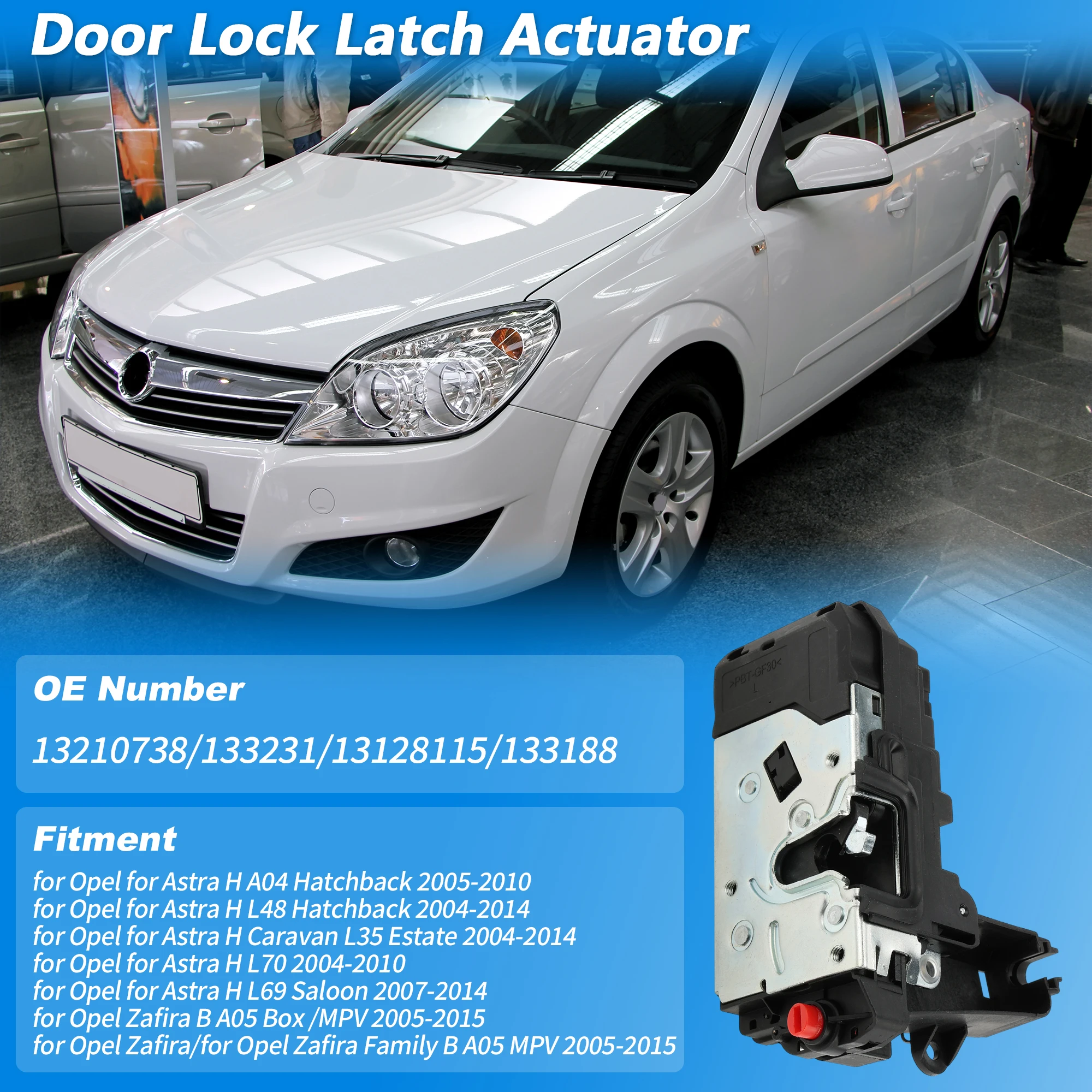 UXCELL Rear Left Power Door Latch Actuator for Opel for Astra H Zafira No.13210738