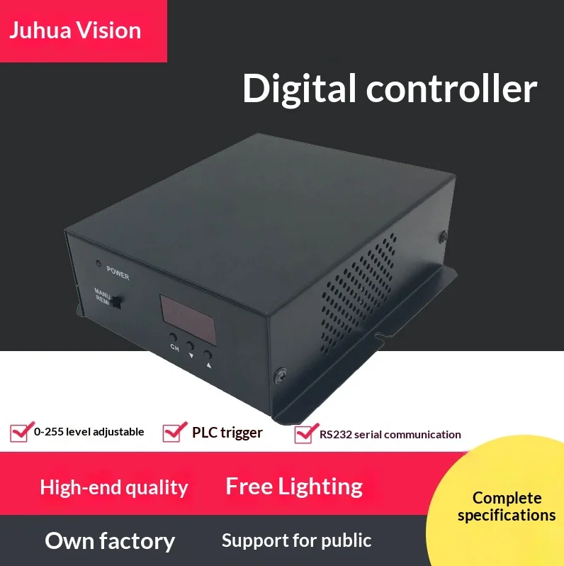 CCD Visual Light Source Illumination Constant Voltage 24V Black Flashing Digital Controller