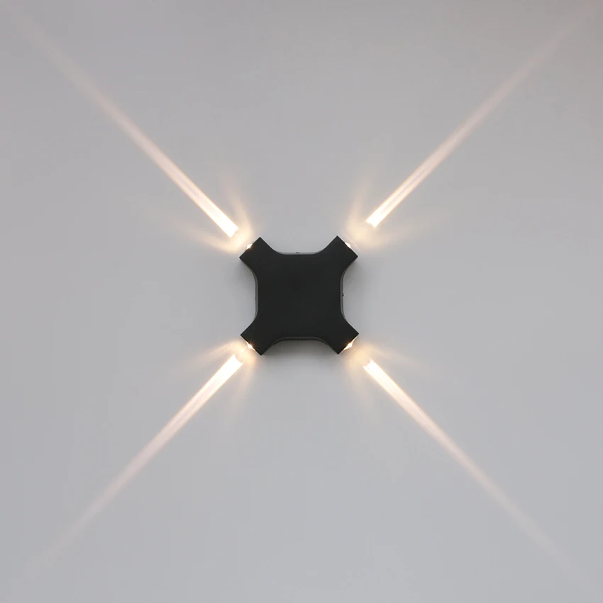 LED12W Outdoor Waterproof Wall Lamp with 4 Sides Illuminating Wall Light Courtyard Garden Exterior Wall Decoration Lighting