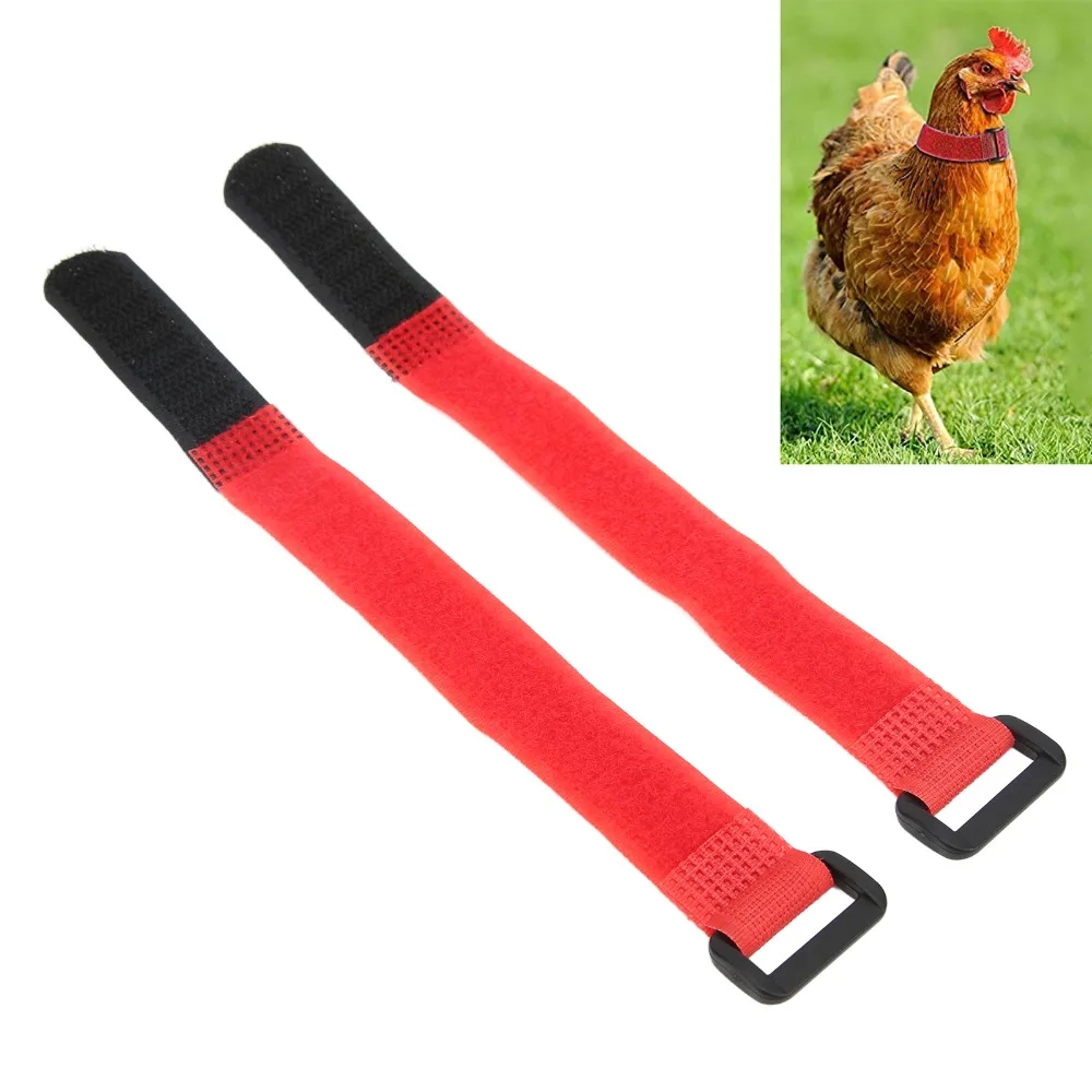 2pcs Nylon Chicken Collar Durable Adjustable Size Rooster Collar Anti Hook Design Noise Reducing Anti Hook Neck Belt Farm Use
