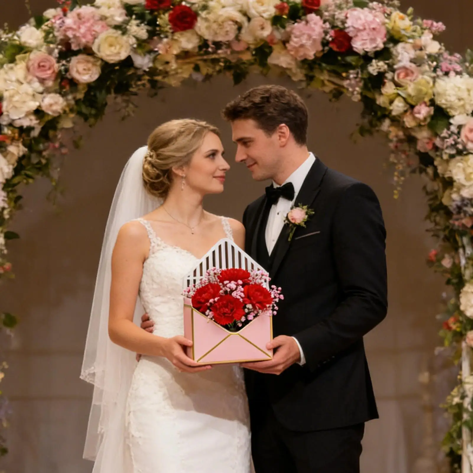 

Коробка-конверт для букета из 4 штук, современная элегантная упаковка для букета, для свадьбы, для девушки, для женщин, для мам, для девочек