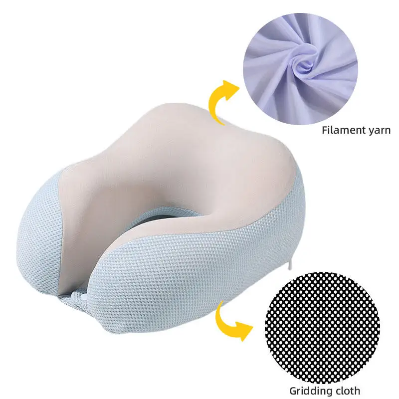 Ergonomical U Shaped Slow Rebound Memory Foam Neck Pillow Relieve Cervical Spine Pressure Summer Sleeping Pillow for Travel
