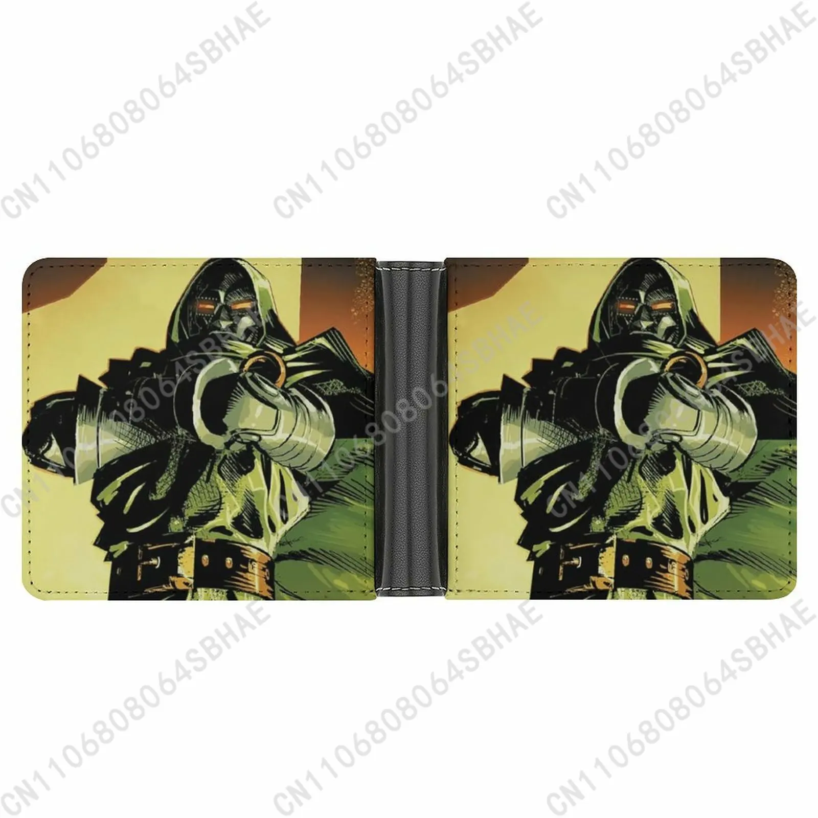 

Marvel Doctor Doom Trendy Leather Wallet Teenage Male Woman Personalized Slim Credit Card Holder Small Purse Daily Use Cosplay