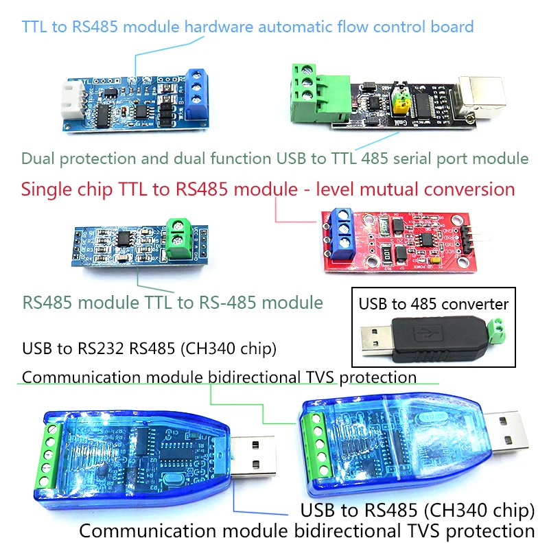 2PCS TTL to RS485 module 485 to serial port UART level mutual communication automatic flow control automatic bidirectional