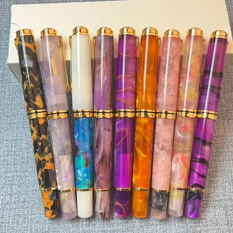 

Color Admok M800 Acrylic Piston Fountain Pen Schmidt Soft No.6/35# F/M 0.5/0.7MM Nib Inking Pen Students Writing Gift Pens