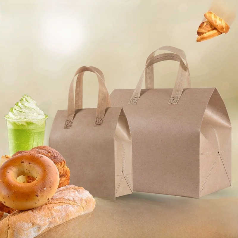 disposable-aluminum-foil-insulated-bag-for-takeaway-packaging-brown-kraft-paper-color-cake-salad-dessert-waterproof-handbag