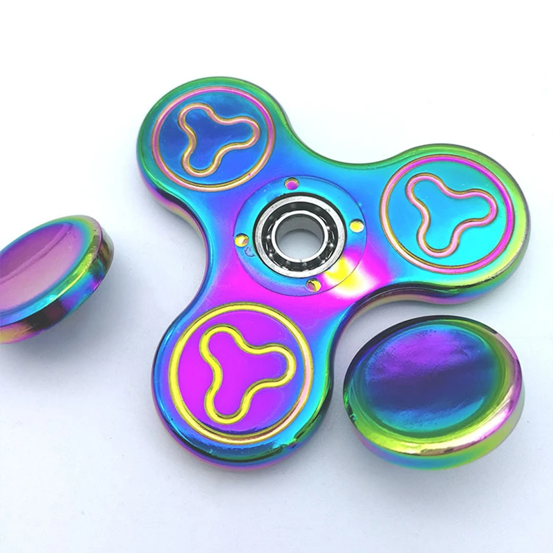 Bunte Theree-blatt Fidget Spinner Zink-legierung Hand Spinner Roating Gyro Anti-stress Zappeln Spielzeug Für Kinder Erwachsene geschenk