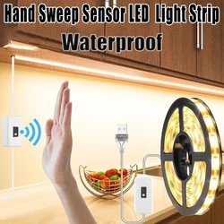 DC 5V USB Motion Backlight LED Light Strip Hand Sweep Waving ON OFF Sensor Night Light TV Kitchen Under Cabinet Lamp 1M/2M/3M/5M