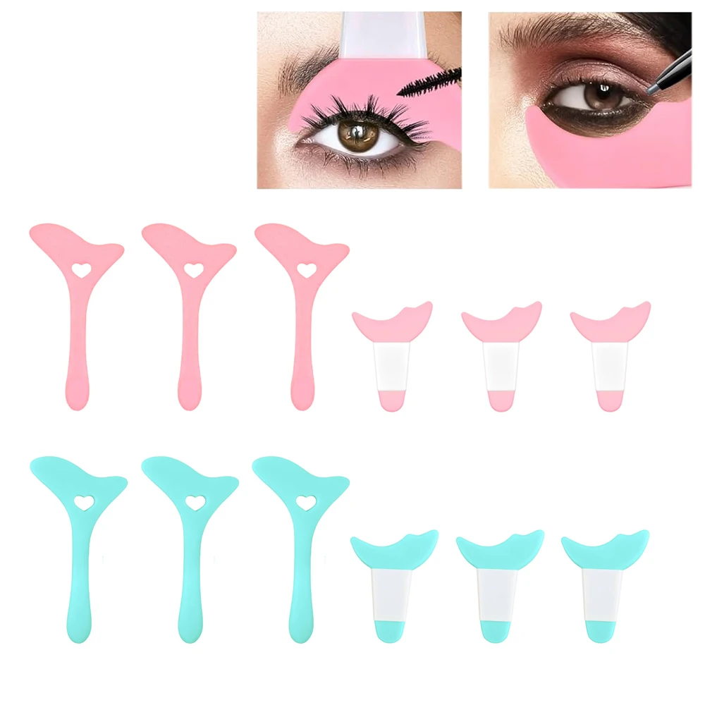 Silicone Makeup Template for Women, Eye Makeup Practice Eyeliner, Cílios, Ferramentas de Beleza, 12Pcs Set